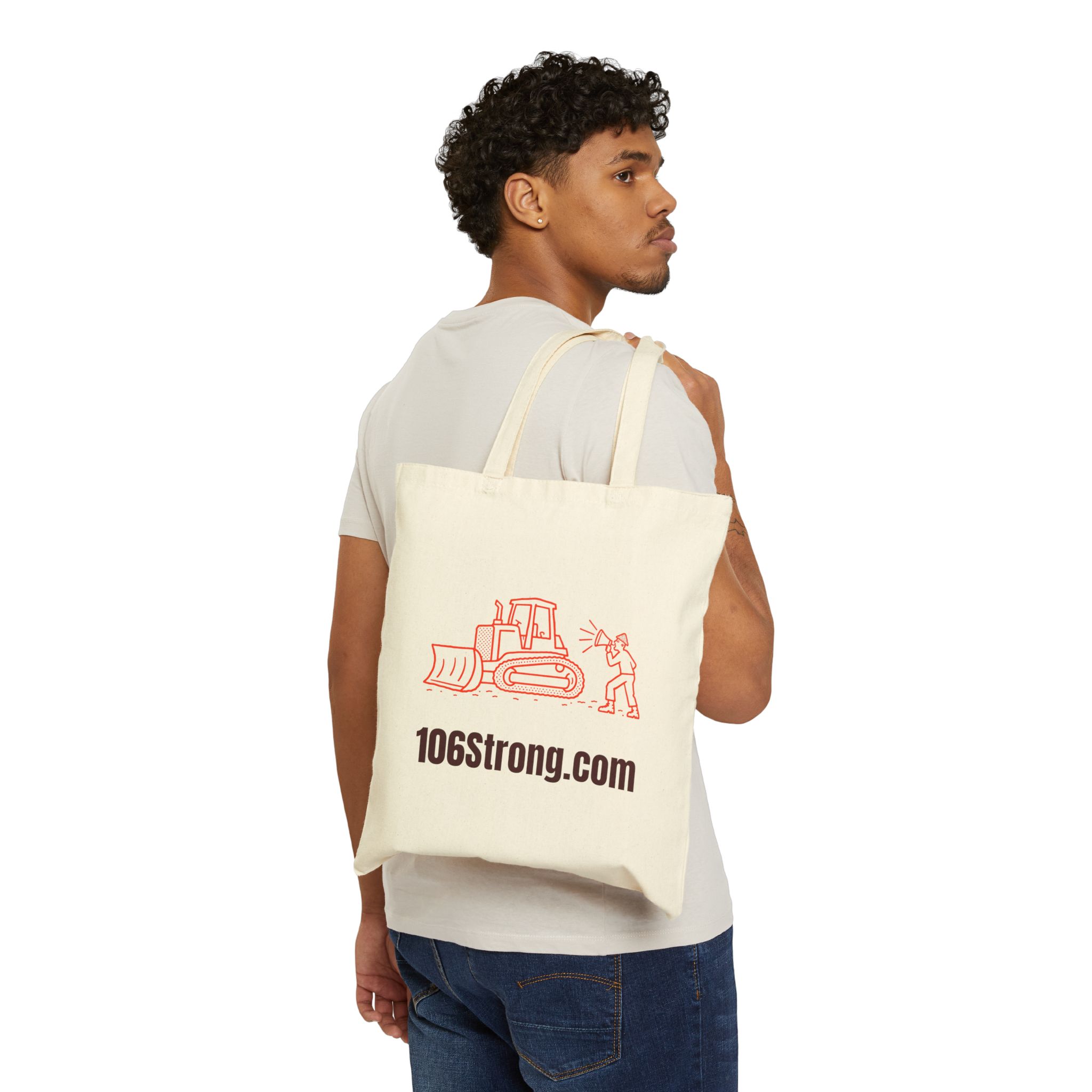 106Strong.com Construction Equipment Canvas Tote Bag - Image 4